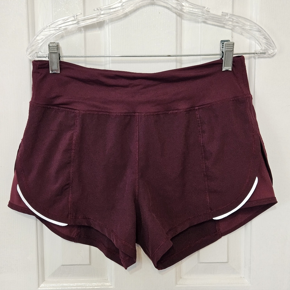 Zyia Women's Performance Athletic Shorts in Deep Burgundy Size XS
